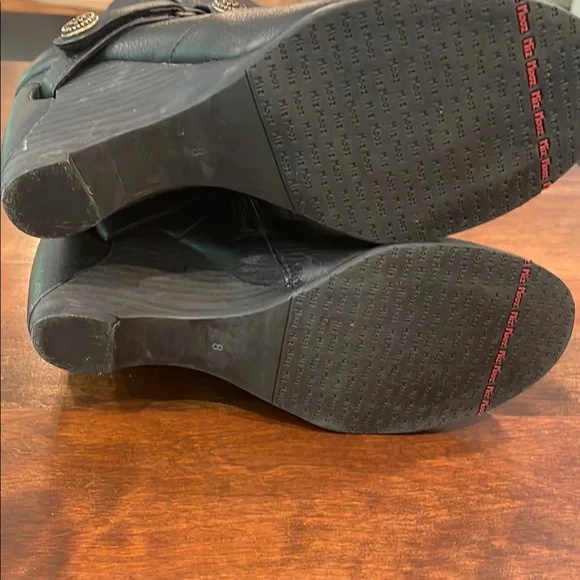 Black Leather Knee-High Boots - Picture 5 of 7